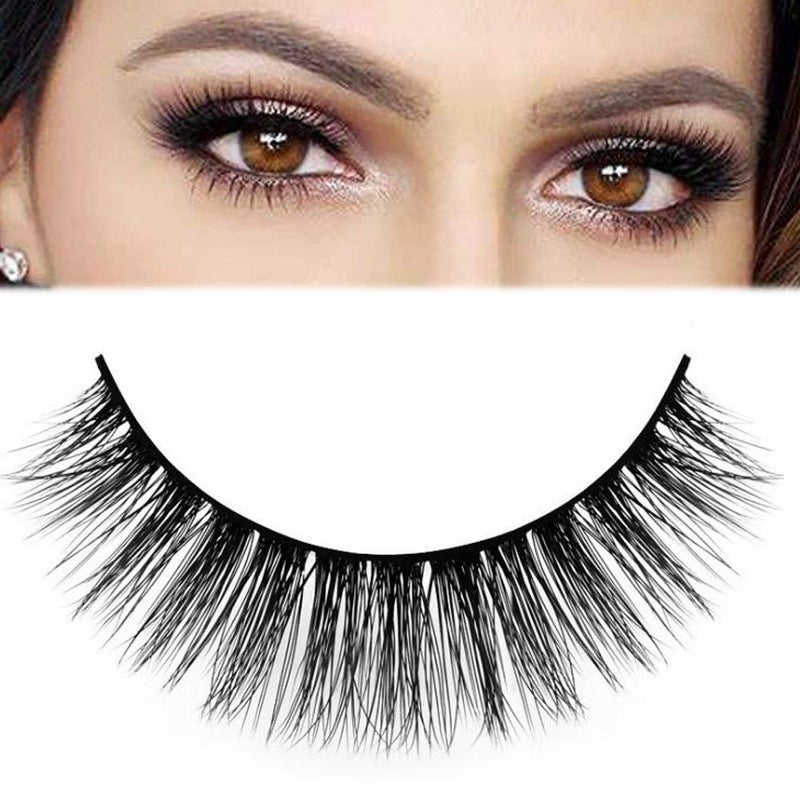 DAODER False Eyelashes Lashes Natural Look Thick Short 3D Faux Mink Lashes Strip 10mm Reusable Soft Wispy Lashes Pack Vegan Natural Lashes 10 Pairs(Natural Short lashes) - Image 3